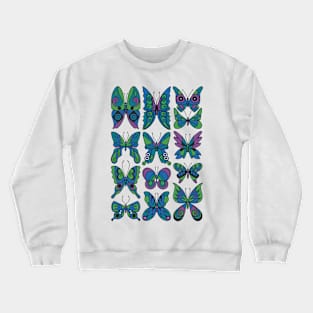 Retro Inspired Butterfly Pattern Crewneck Sweatshirt